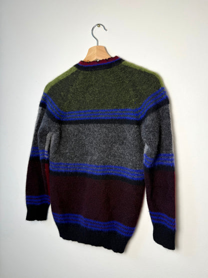 Vintage Y2K Women's Colorful Striped Knit Cardigan