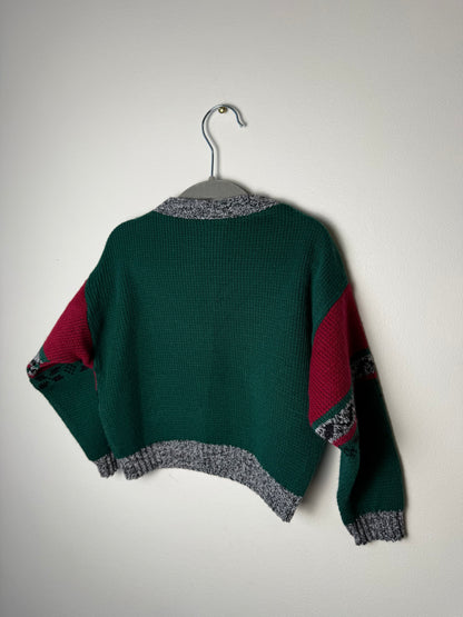 Vintage EARTHBORN Kids' Sports-Themed Christmas Sweater