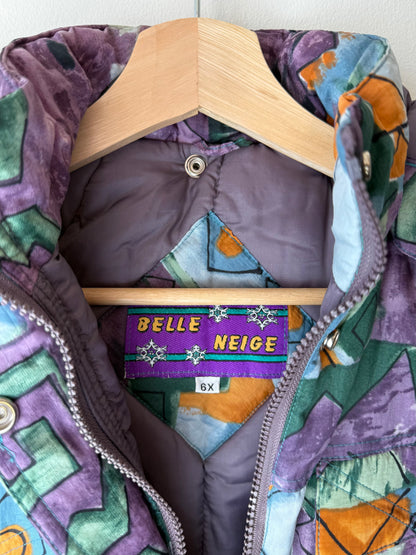 Unworn Vintage BELLE NEIGE Kids' Retro Colorful Patterned Snow Jacket