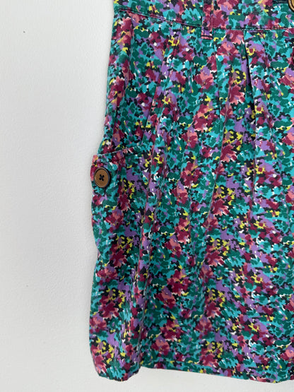 Vintage COOPERATIVE Women's Floral Patterned Skirt with Buttons