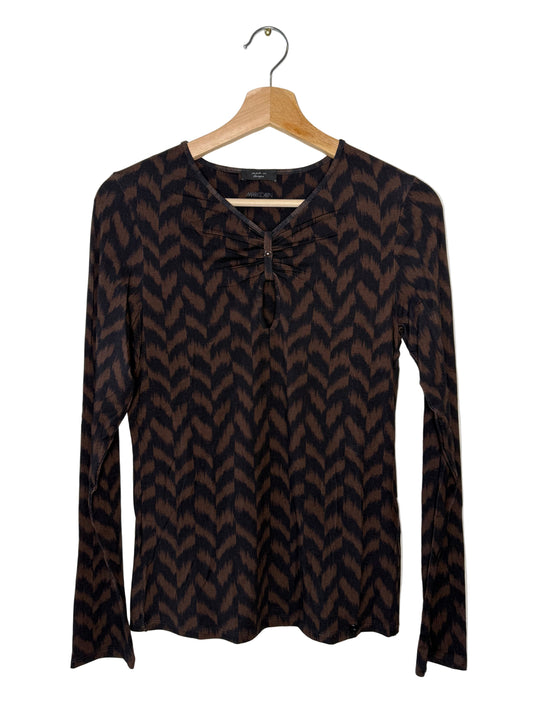 Marc Cain Women's Herringbone Pattern Brown Top