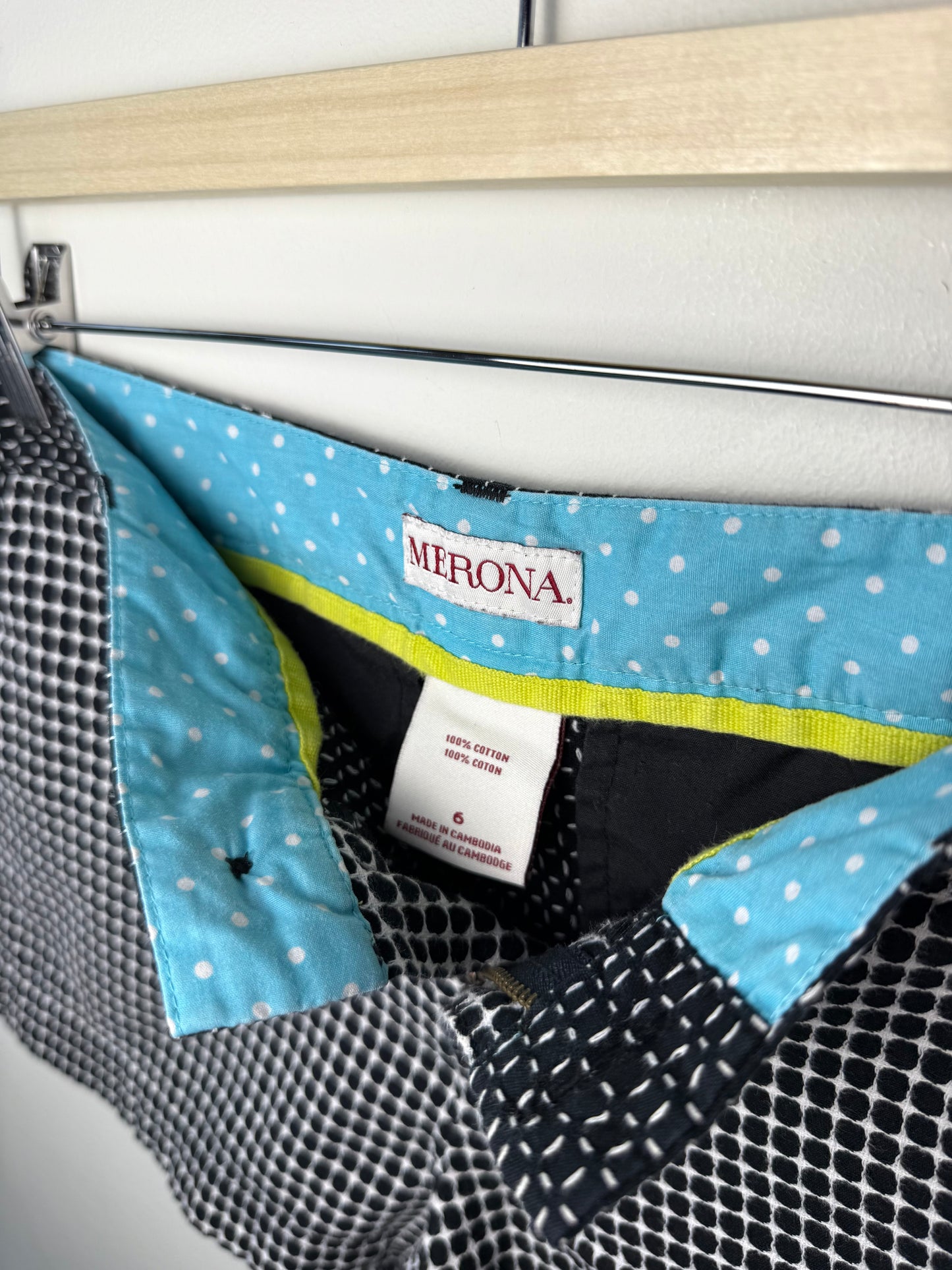 Y2K Merona Women's Black Polka Dot / Geometric Shorts