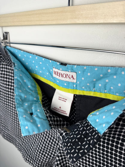 Y2K Merona Women's Black Polka Dot / Geometric Shorts