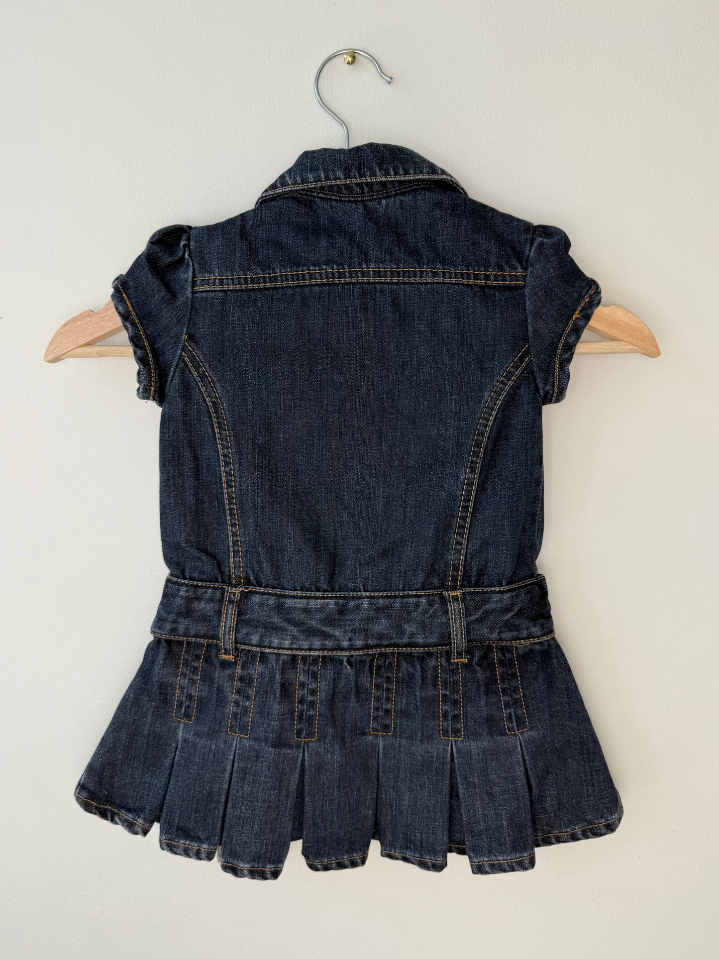 Y2K Vibrations Girls' Blue Denim Dress with Matching Belt