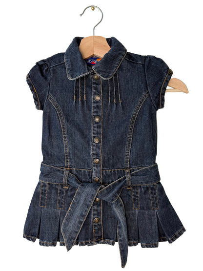 Y2K Vibrations Girls' Blue Denim Dress with Matching Belt