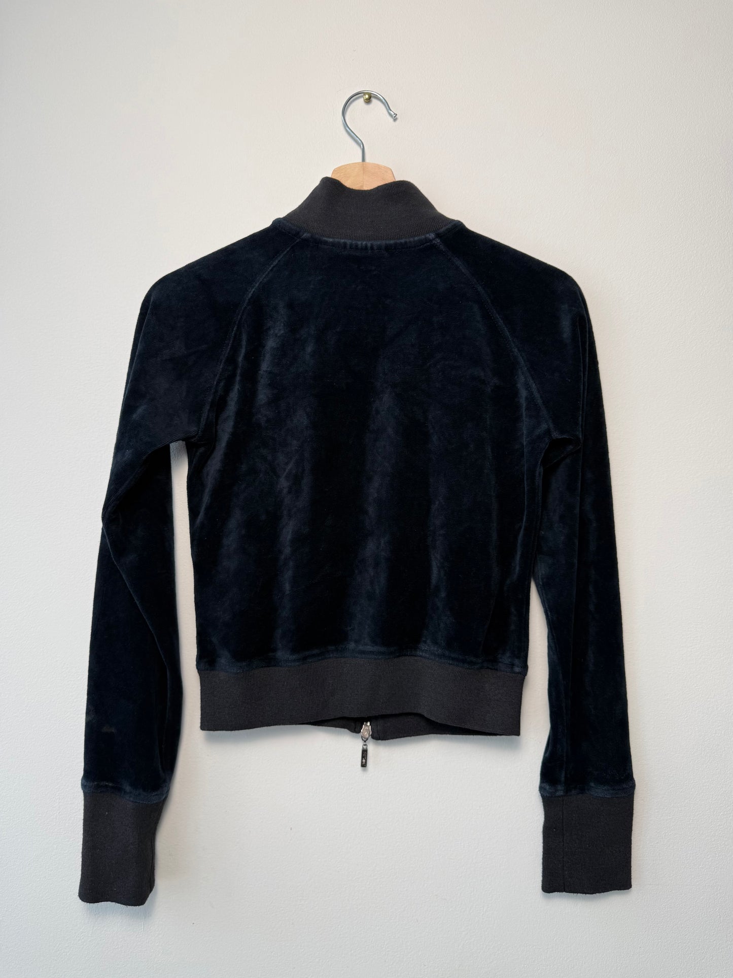 Y2K SPY C Women's Navy Velour Track Zip-Up Jacket