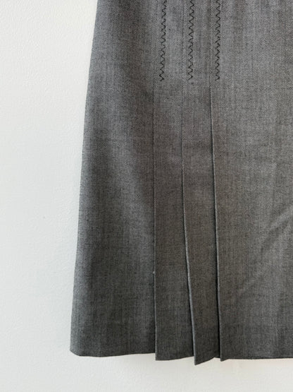 Vintage Ann Taylor Loft Women's Gray Pleated Skirt