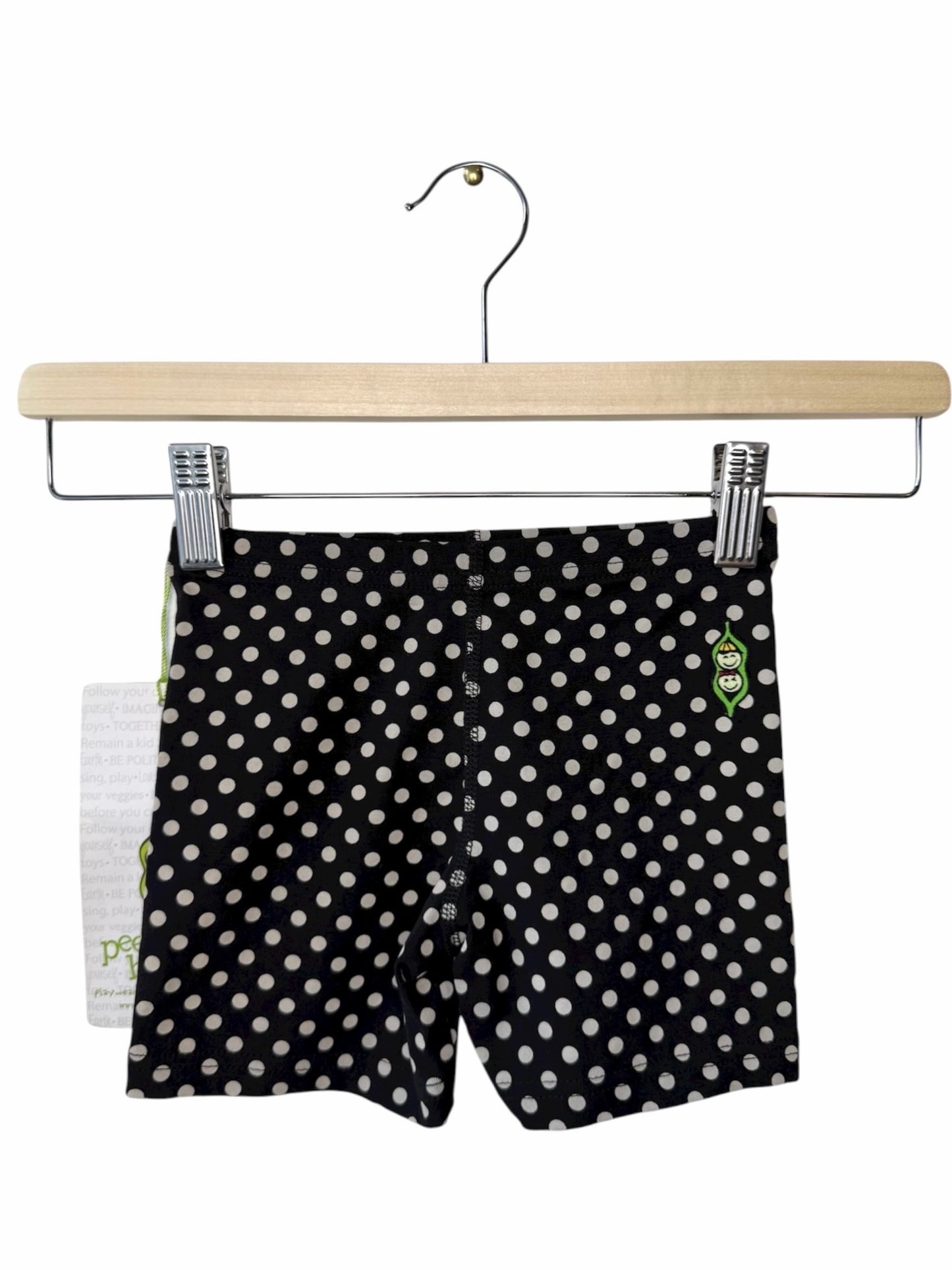 Unworn Peek A Boo Beans Girl's Black Polka Dot Short Leggings