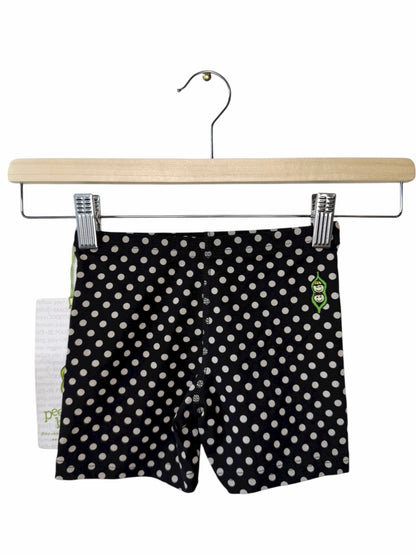 Unworn Peek A Boo Beans Girl's Black Polka Dot Short Leggings