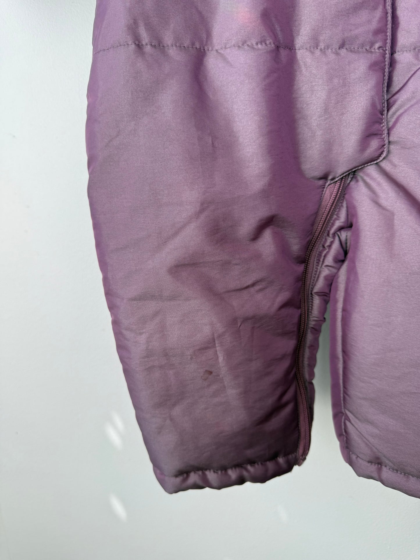 Unworn Vintage Prémaman Baby Purple Snowsuit with Butterfly Embroidery