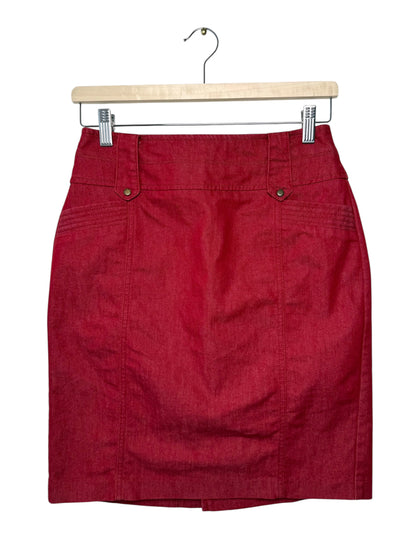 Y2K Worthington Women's Red Midi Denim Skirt