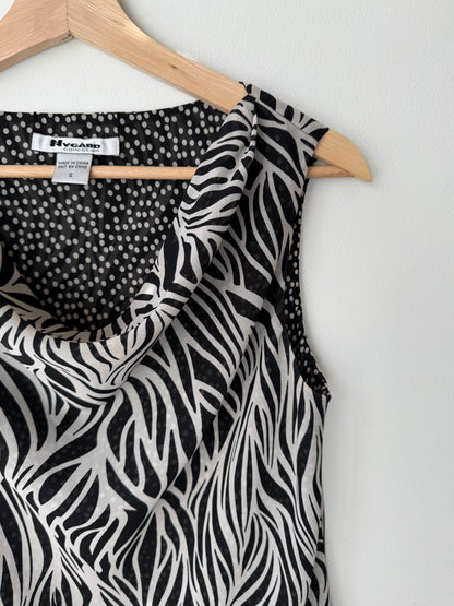 Nygard Collection Women's Reversible Zebra + Polka Dot Sleeveless Top