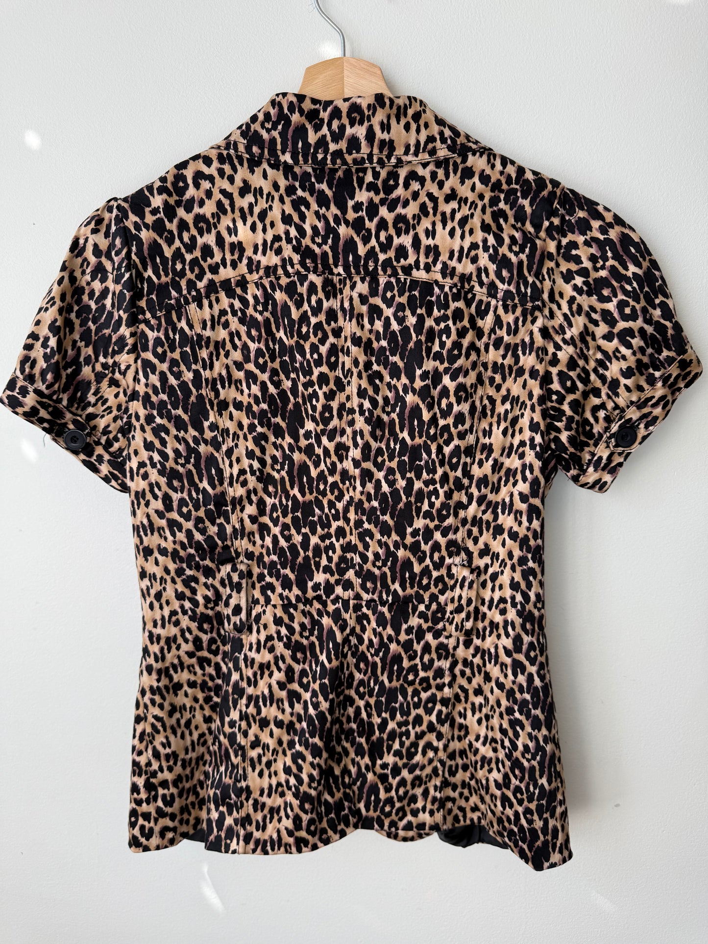 Majora Collection Women's Leopard Print Short Sleeve Blouse
