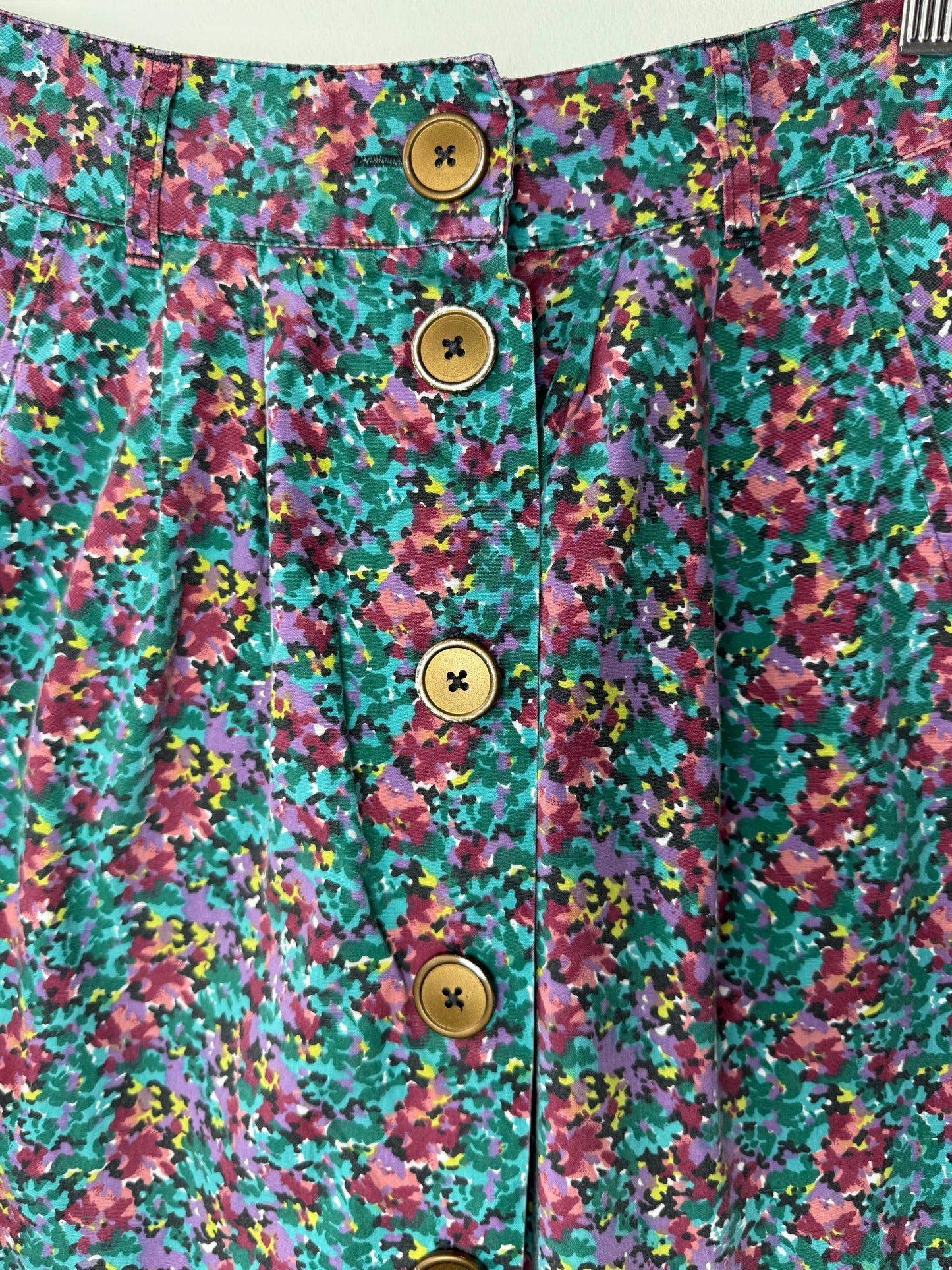 Vintage COOPERATIVE Women's Floral Patterned Skirt with Buttons