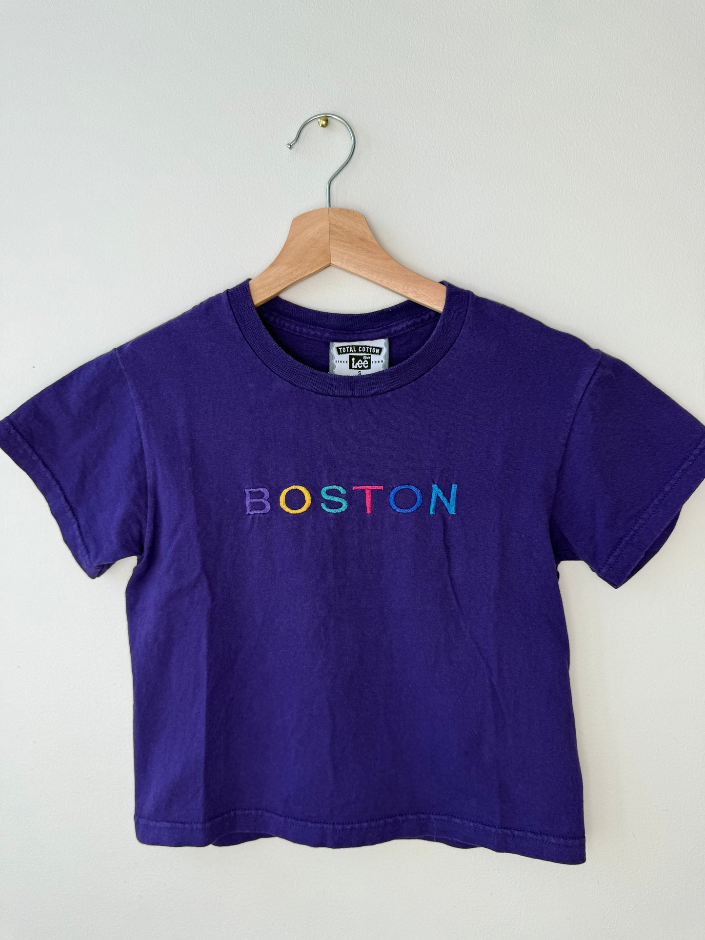 Lee Girls' Purple T-Shirt with 'BOSTON' Embroidery
