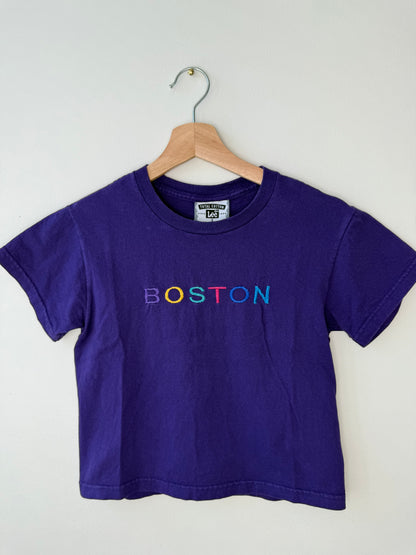 Lee Girls' Purple T-Shirt with 'BOSTON' Embroidery