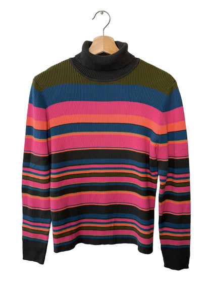 Vintage Casual Corner Women's Multicolored Striped Sweater