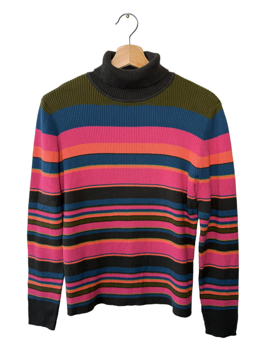 Vintage Casual Corner Women's Multicolored Striped Sweater
