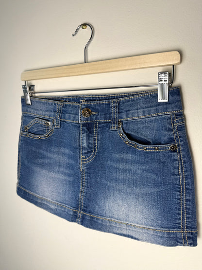 Y2K Urban Heritage Women's Micro Mini Blue Skirt