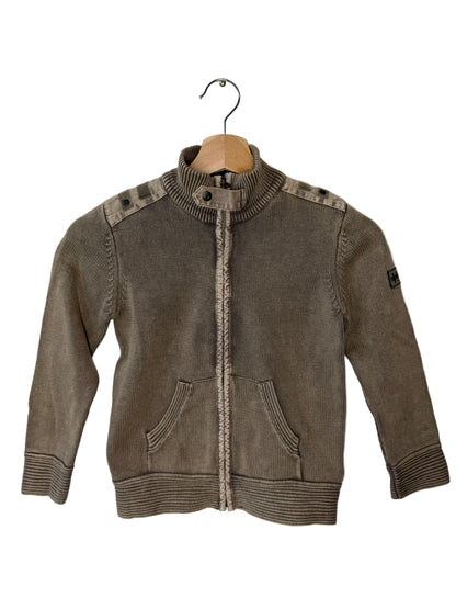 Okaidi Kids' Brown Knit Zip-Up Jacket