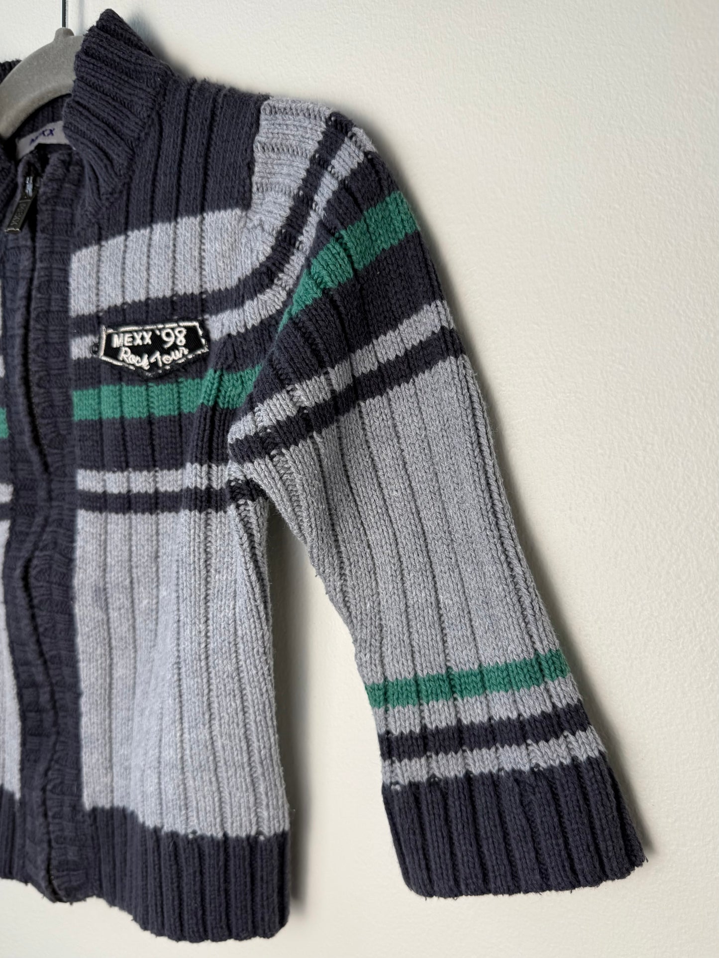 MEXX Boy's Zip-Up Knit Sweater with Stripes