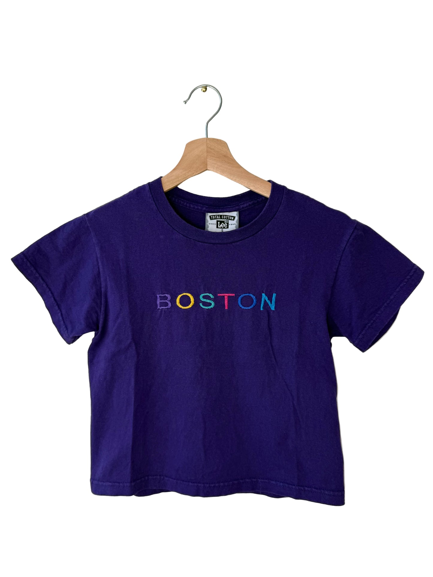 Lee Girls' Purple T-Shirt with 'BOSTON' Embroidery