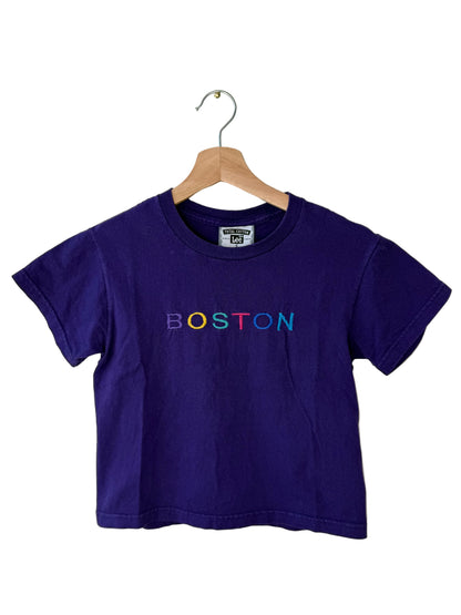 Lee Girls' Purple T-Shirt with 'BOSTON' Embroidery