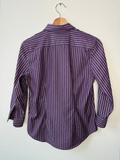 LAUREN By Ralph Lauren Women's Non-Iron Purple Striped Shirt