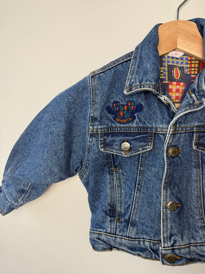 Vintage ZECAR Kids' Blue Denim Jacket with Retro Lining