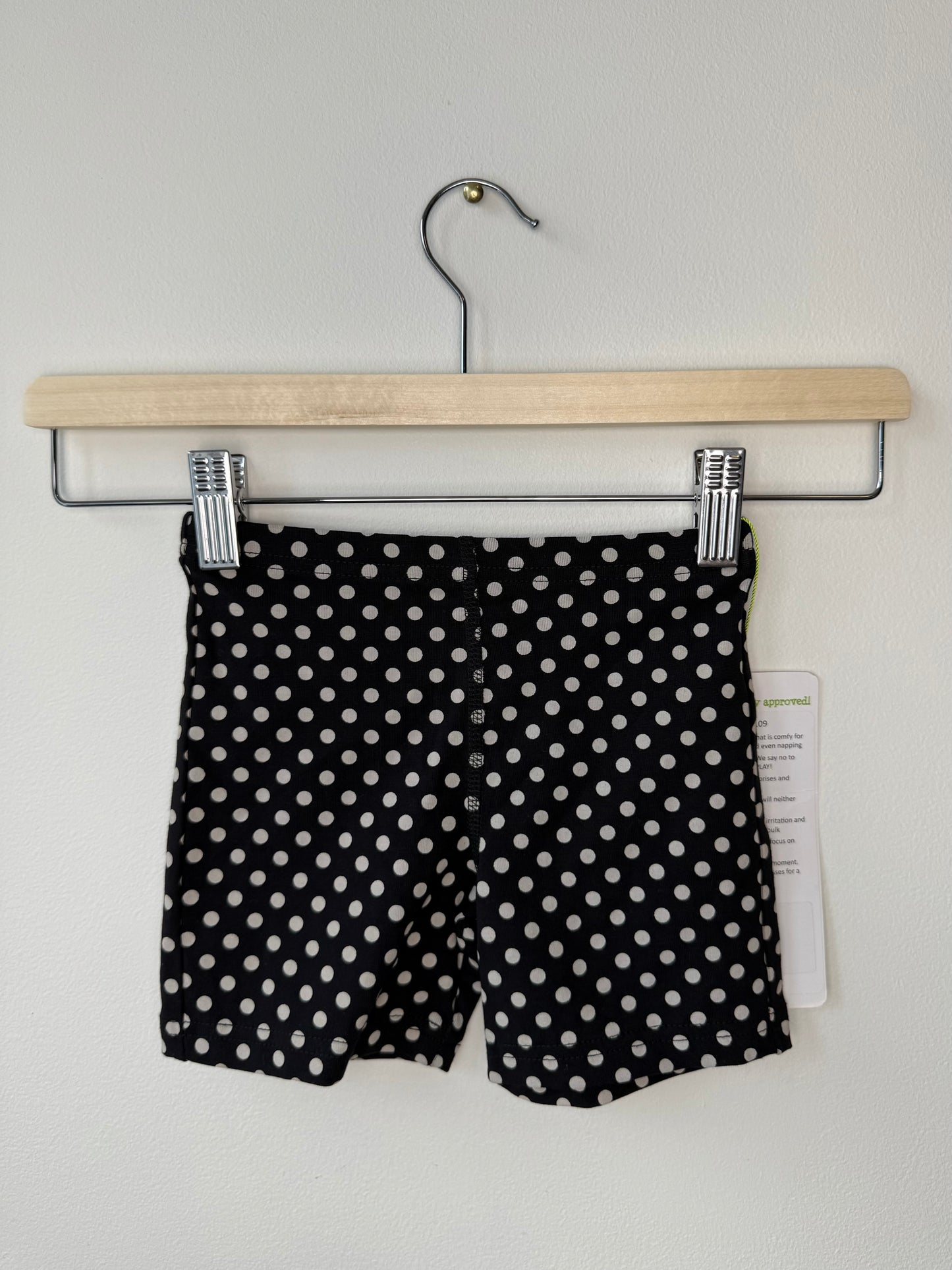 Unworn Peek A Boo Beans Girl's Black Polka Dot Short Leggings