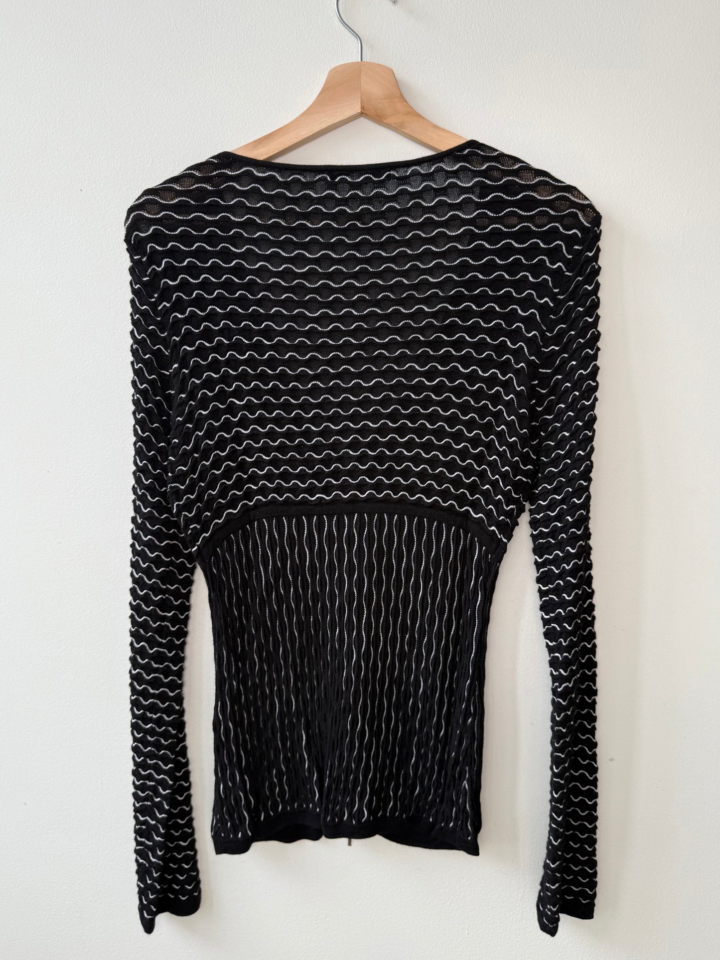 Y2K Siena Blil Women's Black V-Neck Zip Sweater Cardigan