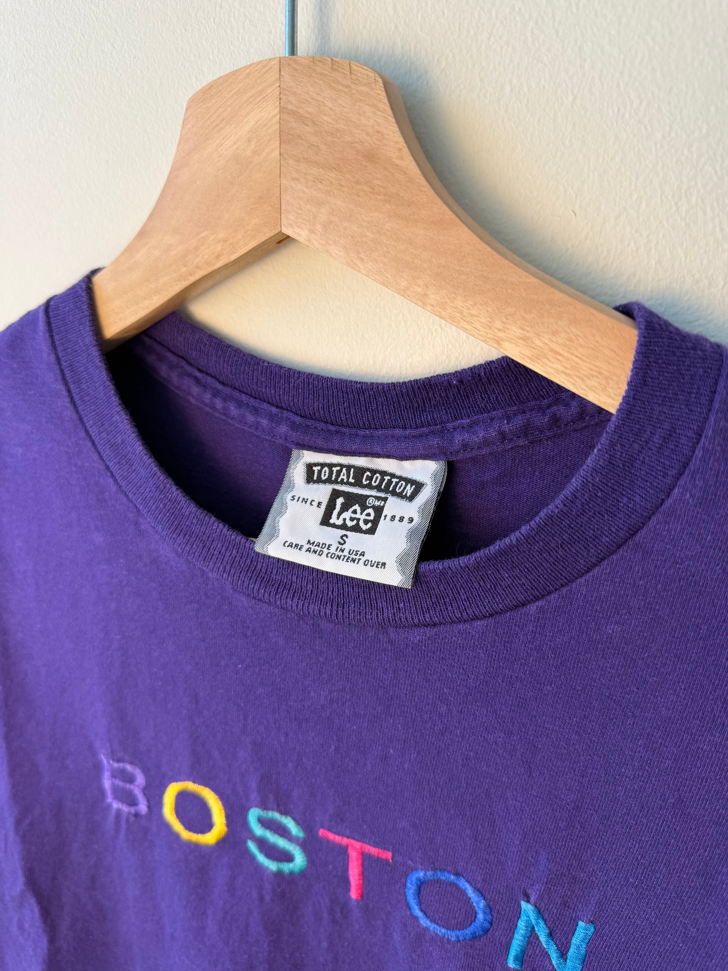 Lee Girls' Purple T-Shirt with 'BOSTON' Embroidery