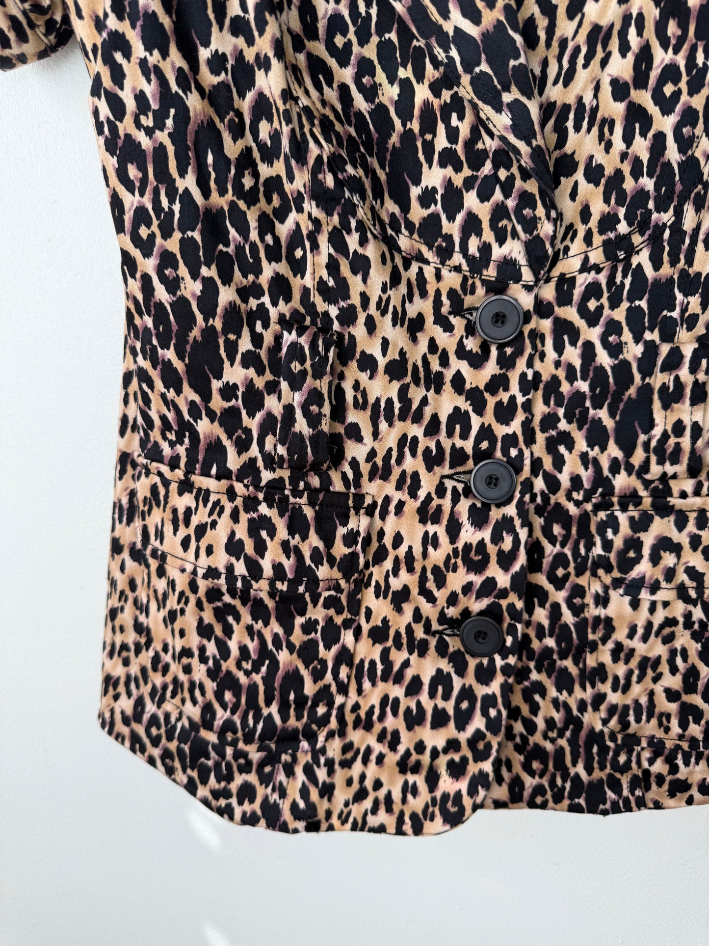 Majora Collection Women's Leopard Print Short Sleeve Blouse