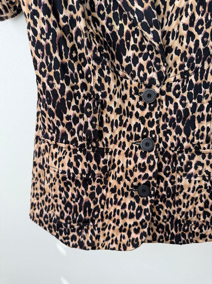 Majora Collection Women's Leopard Print Short Sleeve Blouse