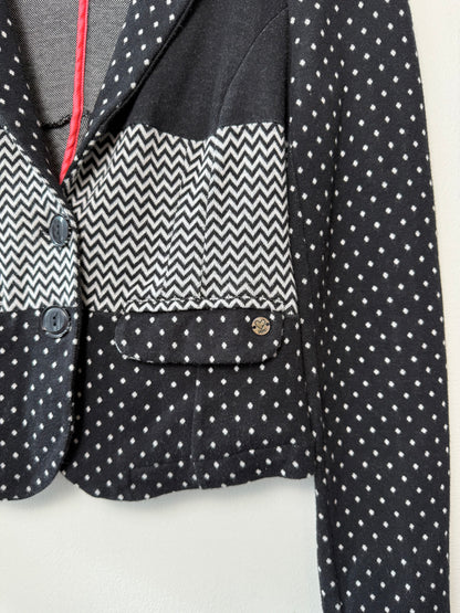 Y2K DEPT Women's Black & White Polka Dots Blazer/Jacket