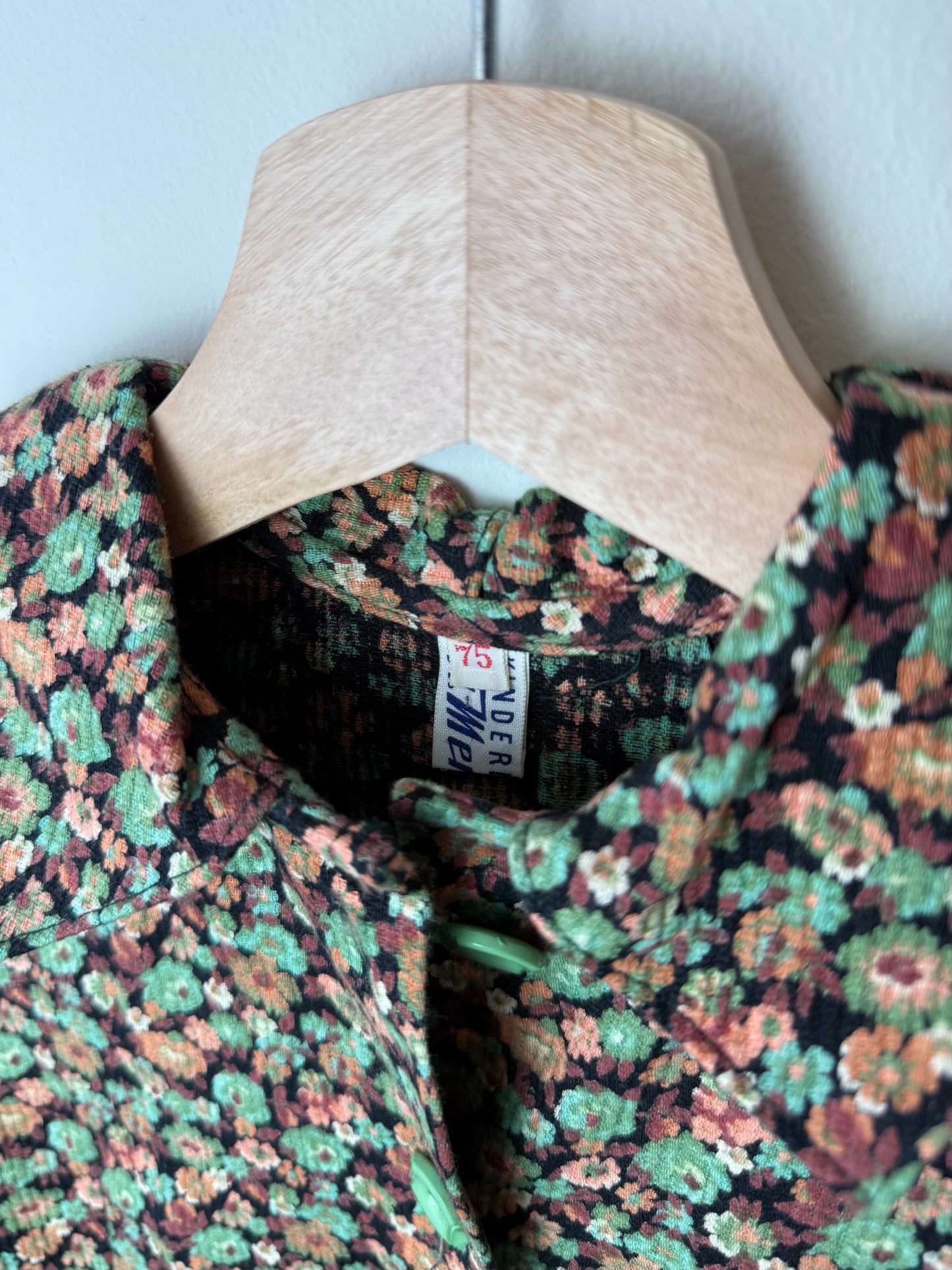 Vintage Kinder Maden Girls' Floral Patterned Dress/Jacket with Belt