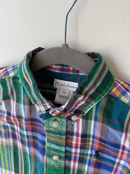 Ralph Lauren Boy's Green Plaid Shirt