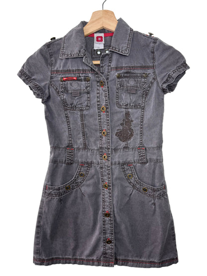 Y2K Here There Girls' Grey Denim Dress