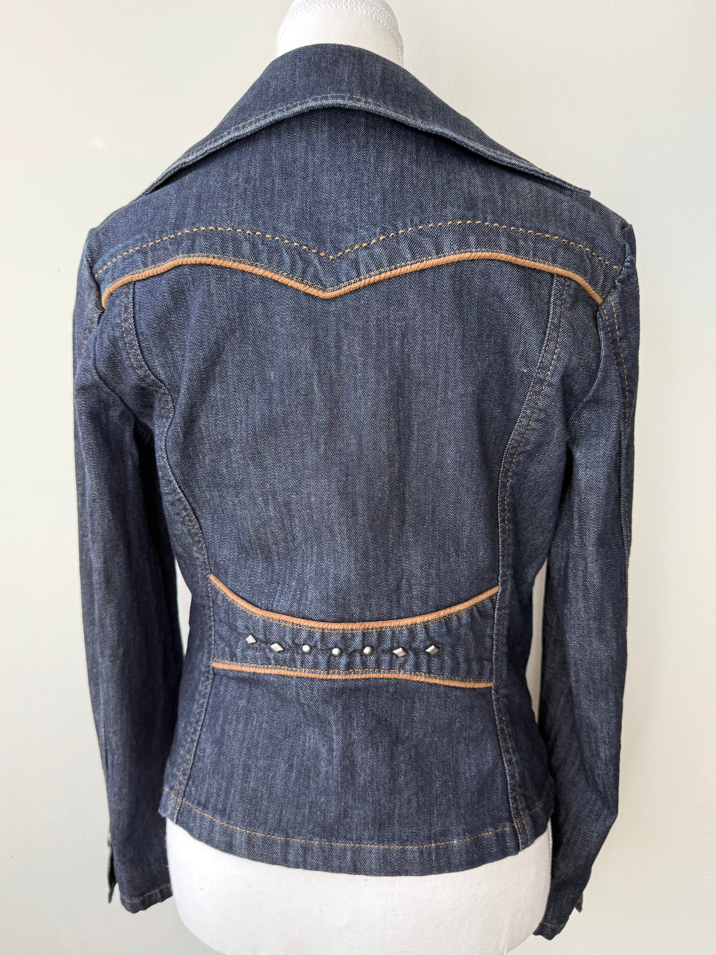 Y2K Proportion Women's Denim Blazer with Studs
