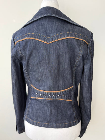 Y2K Proportion Women's Denim Blazer with Studs