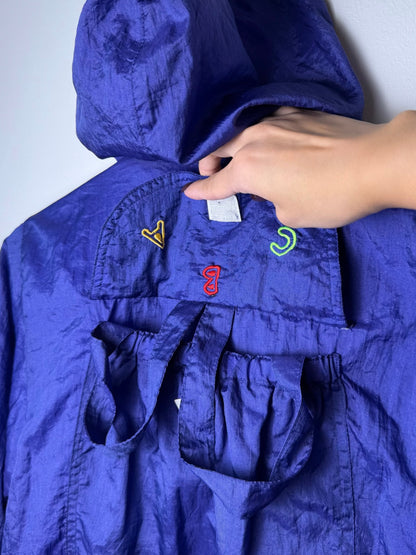 Vintage Kids' Blue-Purple Windbreaker with Mickey Mouse Embroidery