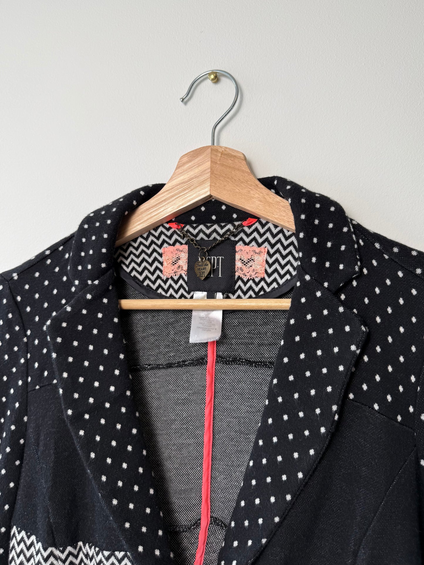 Y2K DEPT Women's Black & White Polka Dots Blazer/Jacket