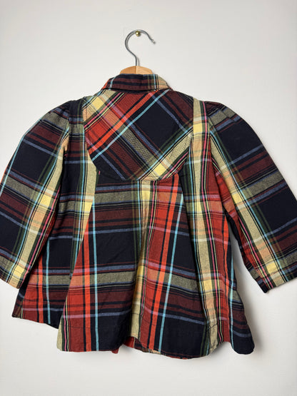 Y2K RONALDO FRAGA Girls' Multicolored Plaid Dress Coat