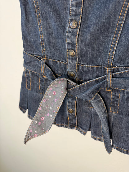 Y2K Vibrations Girls' Blue Denim Dress with Matching Belt