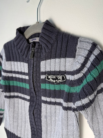 MEXX Boy's Zip-Up Knit Sweater with Stripes