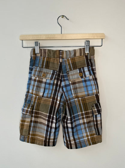 Y2K STAR Kids' Brown & Blue Plaid Shorts
