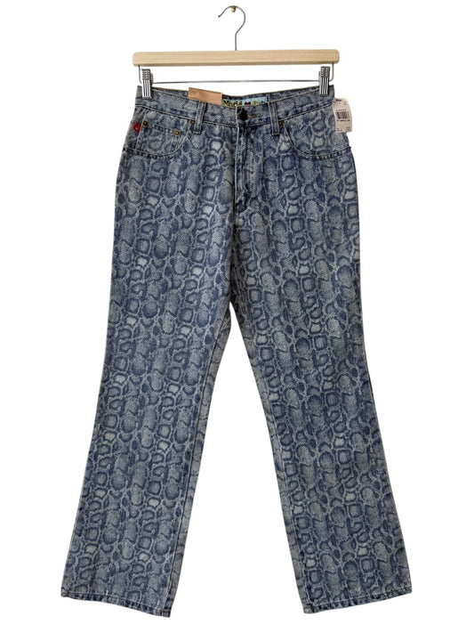 Unworn Vintage Y2K Mudd Kids' Blue Snakeskin Print Jeans