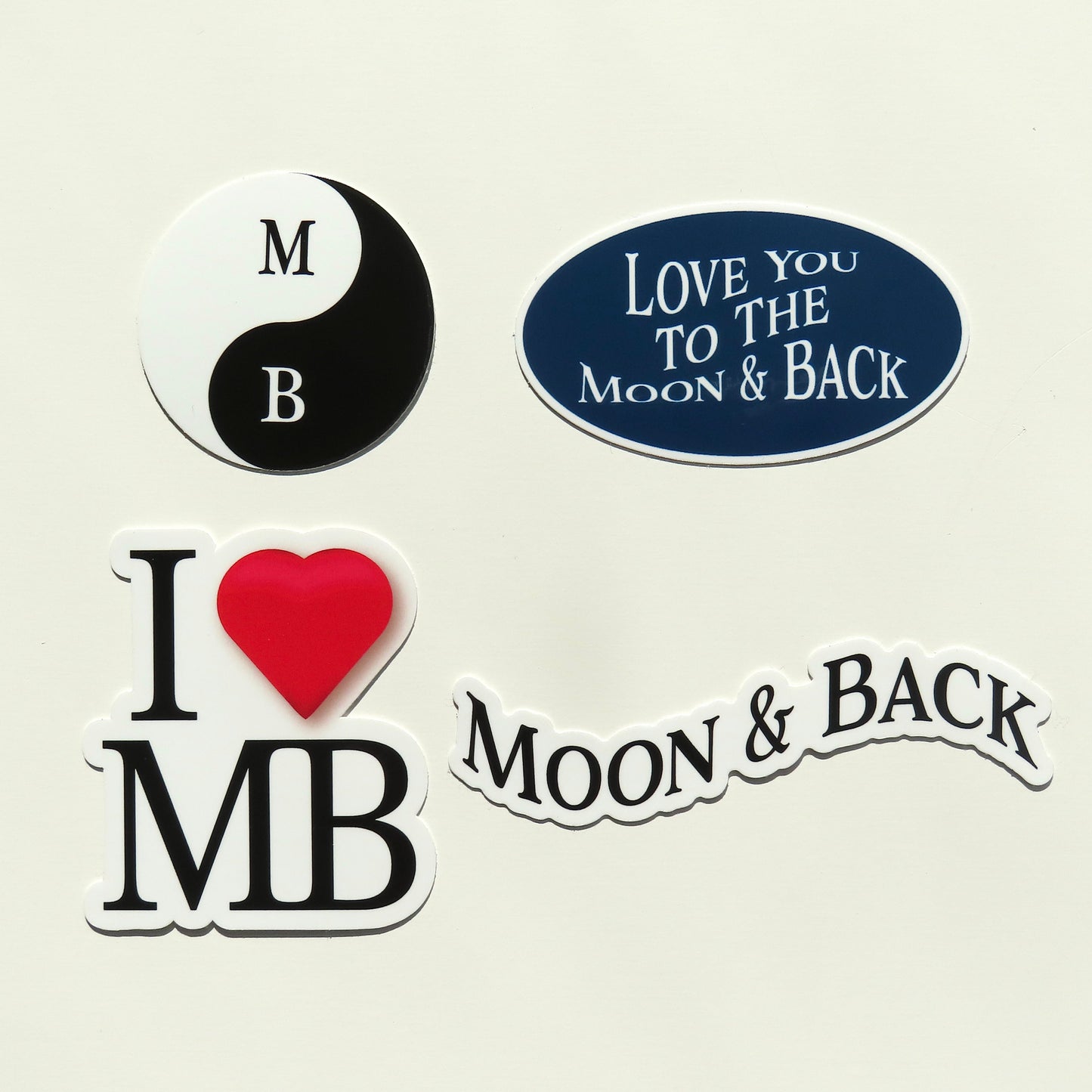 Moon & Back Stickers (Set of 4)